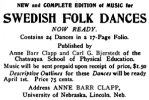 Collection of Swedish 
Folk Dances by Anne Barr Clapp and Carl G. Bjerstedt