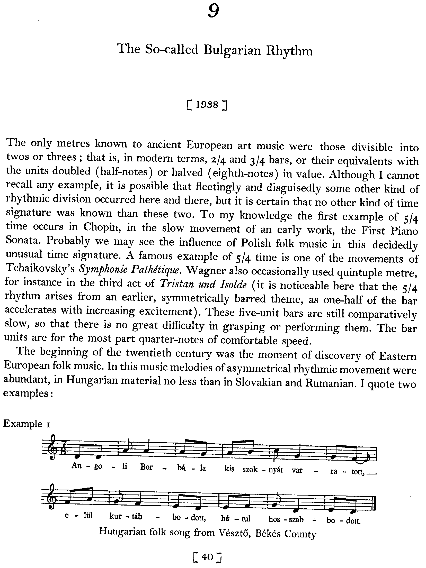Bulgarian Rhythm - Bartok Page 40