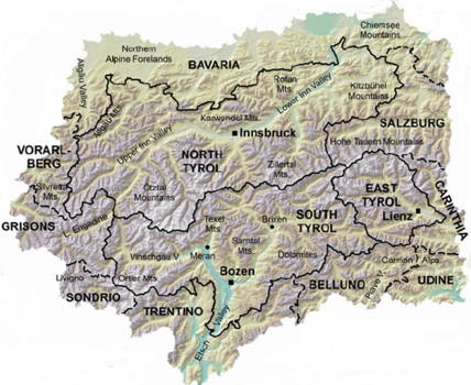 Map of the Tyrol